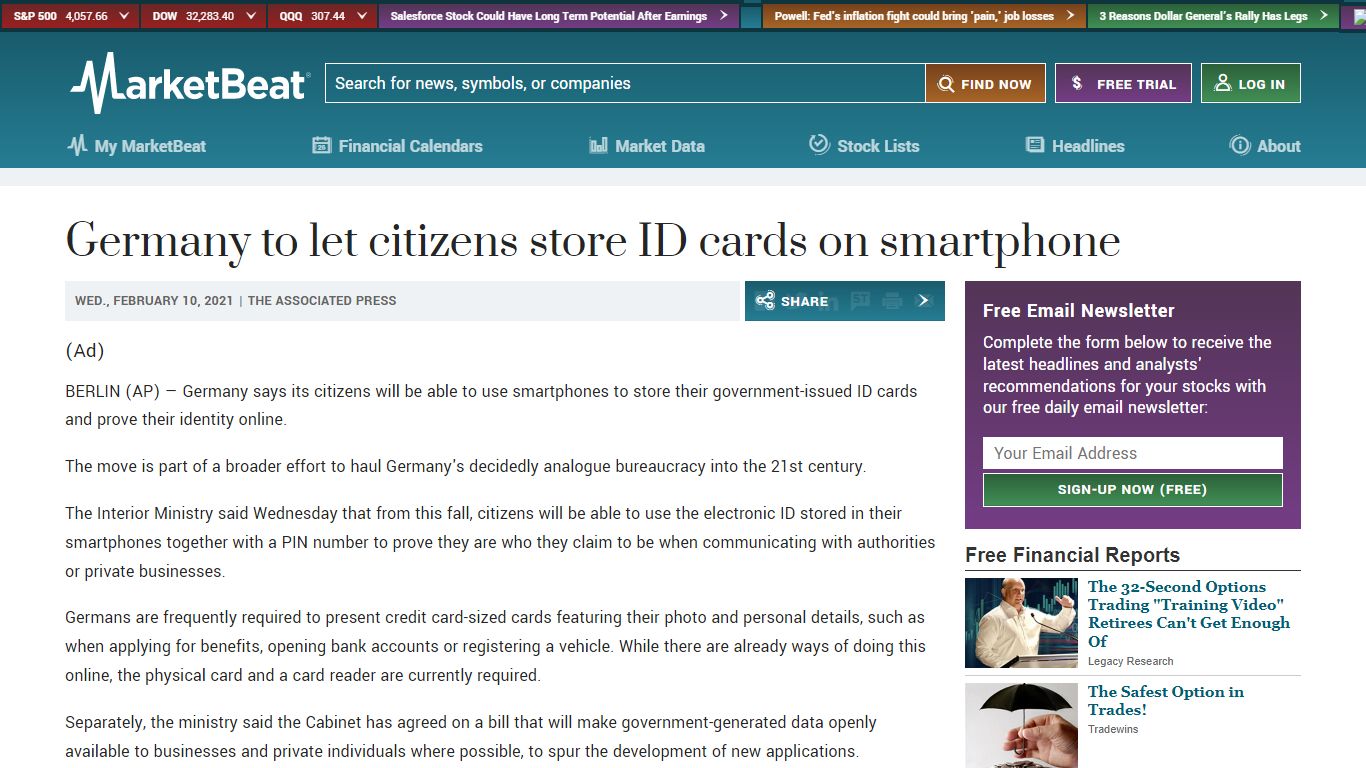 Germany to let citizens store ID cards on smartphone